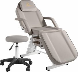 New Facial Chair with Wheel Tattoo Chair for Client Beauty Chair Artist Spa Bed Removable Headrest for Client, Esthetician, Artist, Lash Bed New in