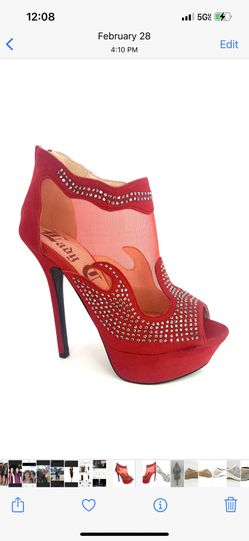 Red Dressy High Heel Shoes New In Box  Size 6.5