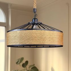 New rattan farmhouse chandelier