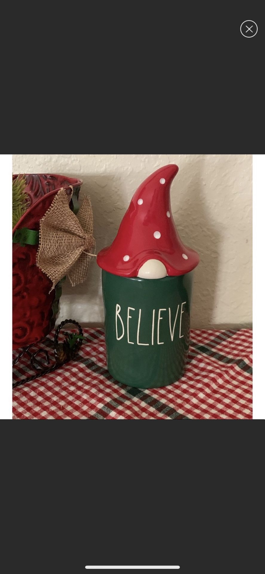 Rae Dunn Believe Gnome Candle