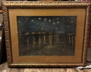 Framed Art piece Starry Night Over the Rhône, Van Gogh 36x45