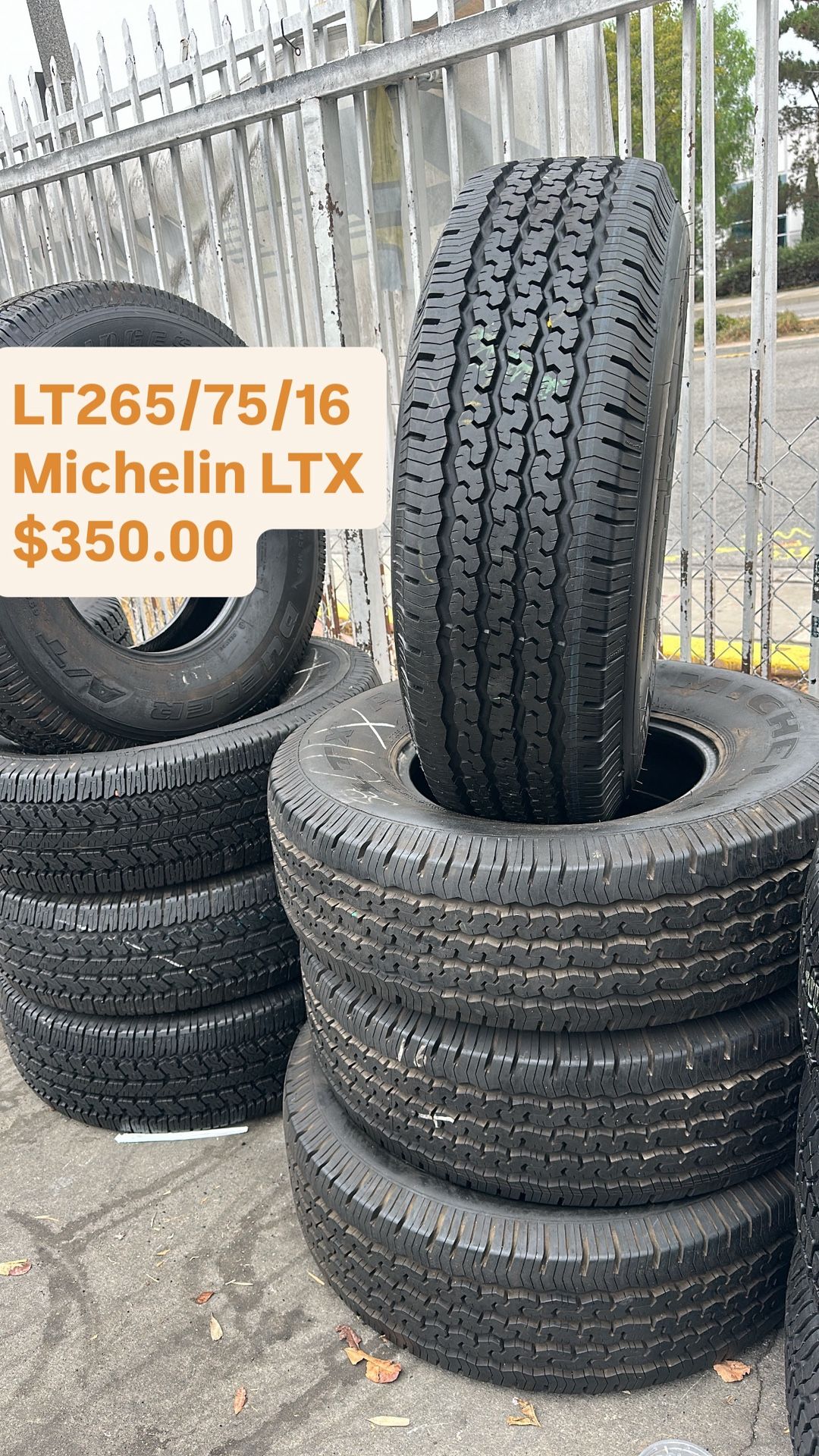 Lt265/75/16 Michelin Semi New All Four 98 % TREAD LIFE | ❗Ask For Availability / Pregunta Por Disponibilidad ❗|We have over 10,000 tires inventory, Ne
