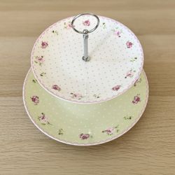 Angela Fine Bone China Two-Tier Cake Stand  