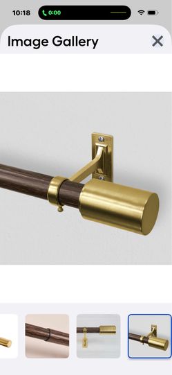 Origin 21 36-in to 72-in wood and Gold Iron Single Curtain Rod with Finials