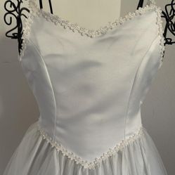 Girl Long White Dress Size 8 