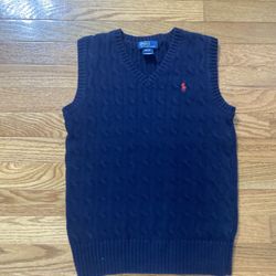 Polo Ralph Lauren blue Cable Knit Vest size medium 10-12
