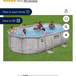 Coleman 16’x10’x42” Pool. With Upgraded Pump/filter And Media 