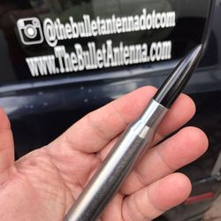 Gunmetal with Black Tip Bullet Antenna 5.5 Inches Short