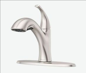 Pfister Wray Single-Handle Pull-Out Sprayer Kitchen Faucet Deckplate Included in Spot Defense Stainless Steel