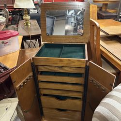 Oak Jewelry Armoire