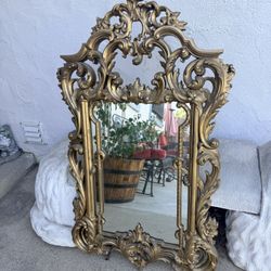 Vintage Ornate Gold Mirror 