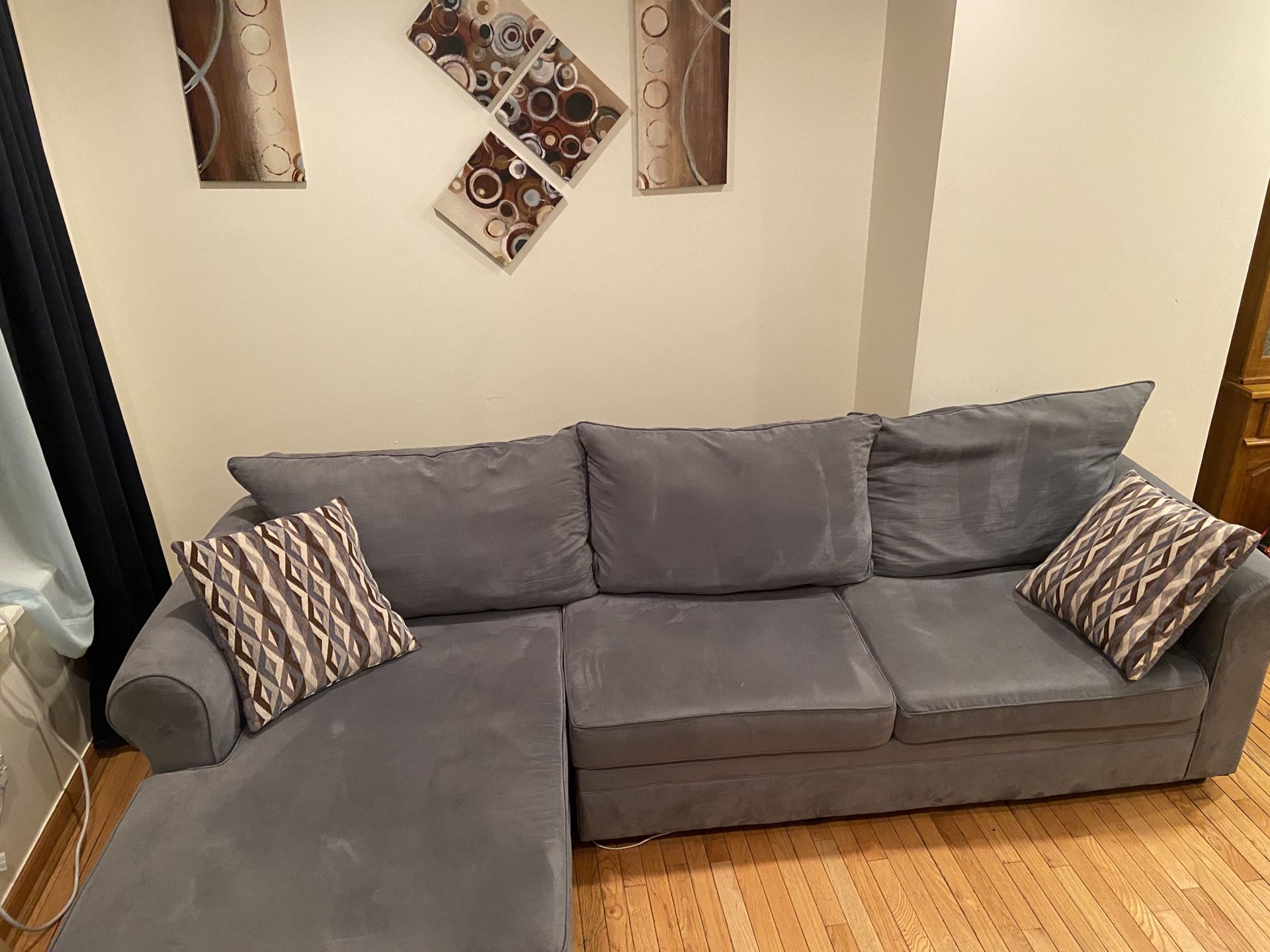 Like new sectional blue couch