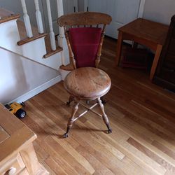 c1890 Meridian Piano Stool With Back Rest Glass Ball & Iron Claw Feet a

