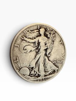 1936 Walking Liberty Half Dollar 90% Silver Philadelphia Vintage US Coin