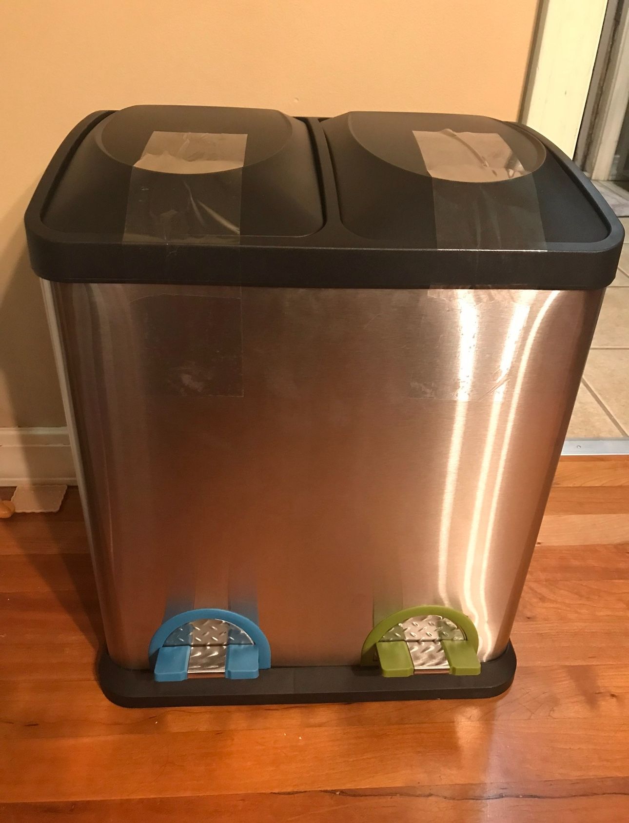 Organize It All Step-On 15.85 Gallon Stainless Steel Recycling Bin 25.5H x 23.125L x 13.5W