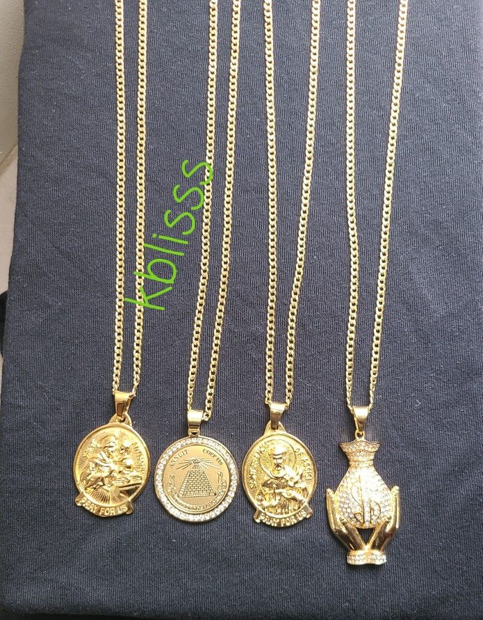 ($50 Each)14k Gold Plated Miami Cuban Link Chain & Pendant... Available For Pick Up Or Delivery,All Products : American Fashion Style Bags On Sale