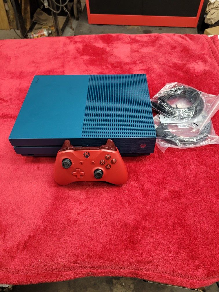 Xbox One S BLUE 2 TB With Controller And Cords