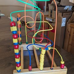 Classic Kids Toy - Wood, Marbles, Colorful Wire Maze