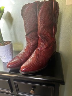 Dan Post 10.5 EW cognac brown lizard boots