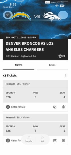 LA Chargers Vs Denver Broncos - 10/11 Ticketd