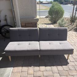 Grey Fabric Convertible Futon Sofa Bed