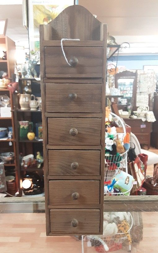 Tall Set Of 6 Small Wood Drawers- Located In Shelton