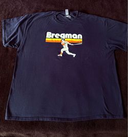 Houston Astros x Breaking T x Alex Bergman #2 navy blue tee men’s 2XL