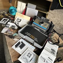 1960s Polaroid Automatic 210 Land Camera Case Manual Flash