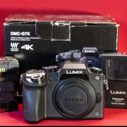 Panasonic G7 with 25mm Lens, Box And Extra Batteries Micro Four Thirds M43 MFT