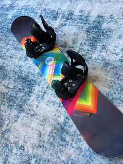 Roxy 145 cm snowboard/Burton binding/new wax-also sell boots/helmet/goggles/gloves/facemask/bib/coat