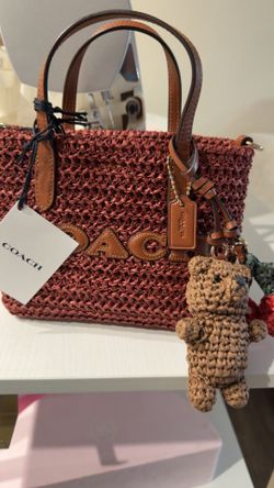 mini straw coach purse