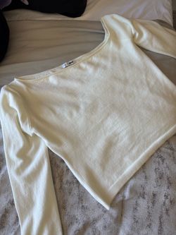 Ivory One Shoulder Sweater Top