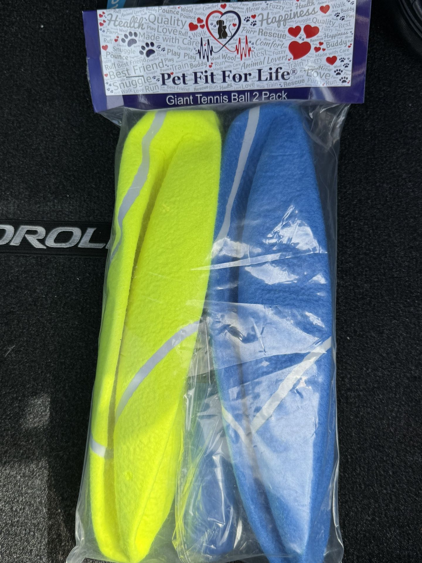 2Pack Tennis Ball Rubber Fiber Inflatable Durable Pet Chew Toy