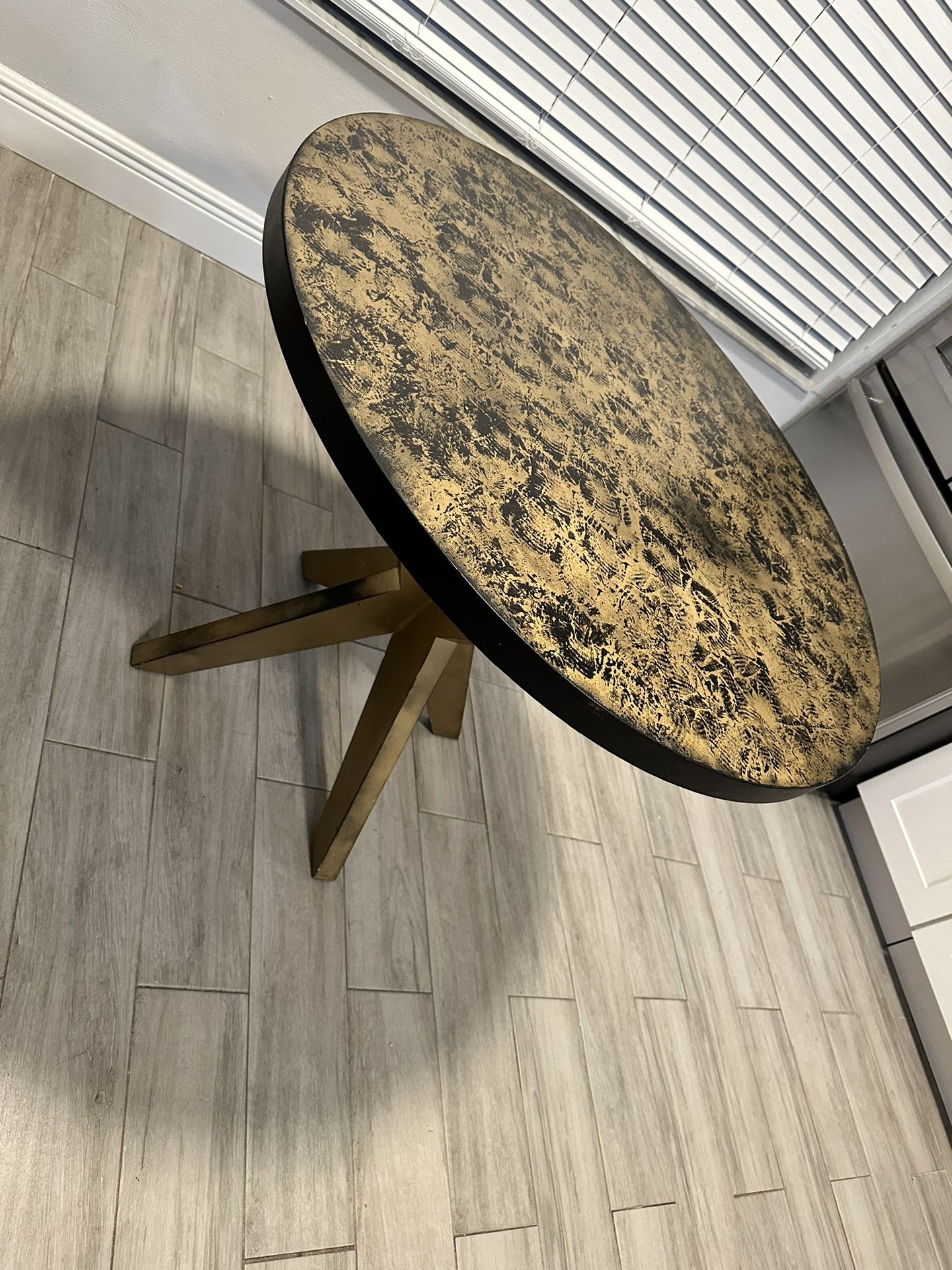 BLACK GOLD PAINTED 36” Kitchen Table Must Go Today! Moving