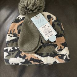 Cat And Jack Beanie and Mittens