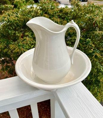 Antique Mellor Ironstone 10.5” Pitcher and Basin