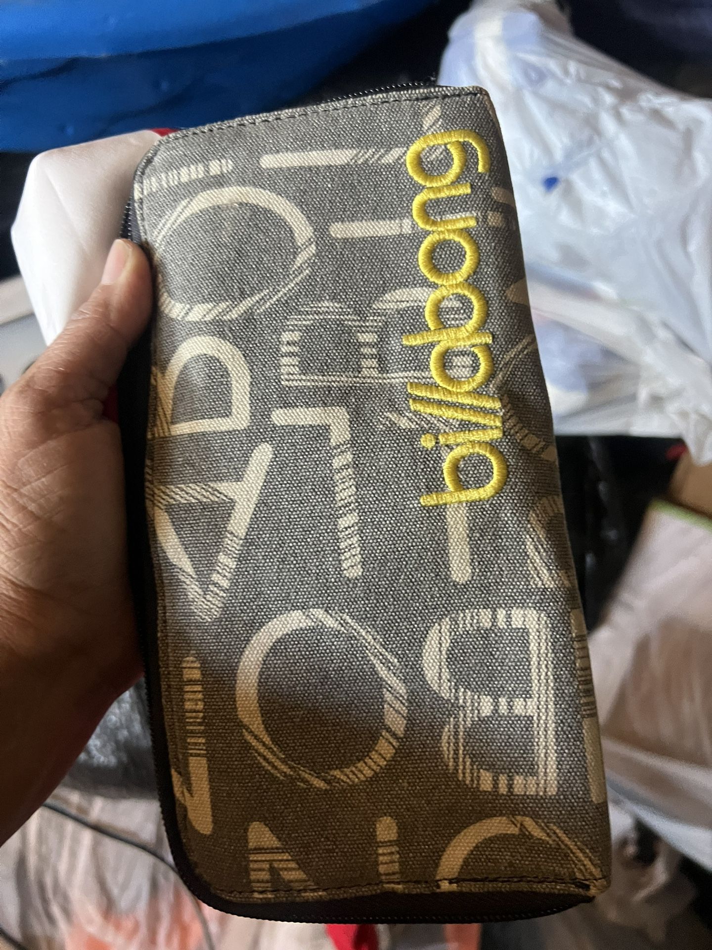 Billabong Wallet Billabong Wallet Stone Logo Canvas Yellow Lining Zip Around. Card slots 8.5”