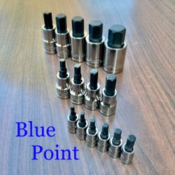 Blue Point By Snap On 15pc Combination Drive  SAE Hex Socket Set (((( $ 100 )))) ❗️Big Full Set ❗️