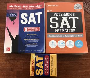 3 Pack SAT Prep 2019 McGraw Hill/Barrons/Peterson’s