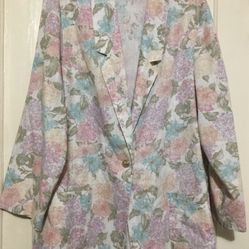 Sag harbor Vtg Floral cardigan jacket /sz 16