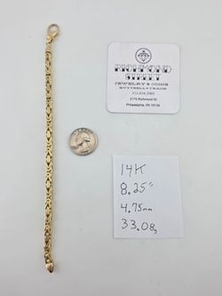 14k gold 8.25" byzantine bracelet
