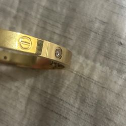 Cartier Gold Plated Love Bracelet With Diamonds (not Real)