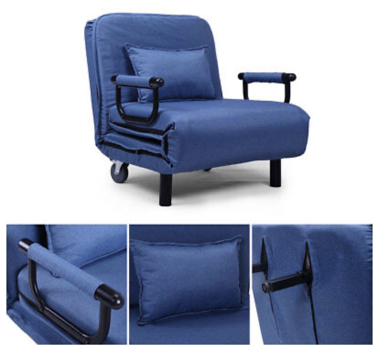 Sofa Bed Folding Arm Chair Width Convertible Sleeper Recliner Lounge New