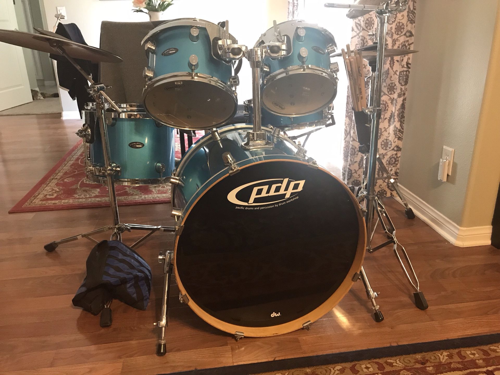 DW complete Pacific LX Maple Drum Kit!