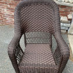 All Weather Plastic Wicker Rocking Chair