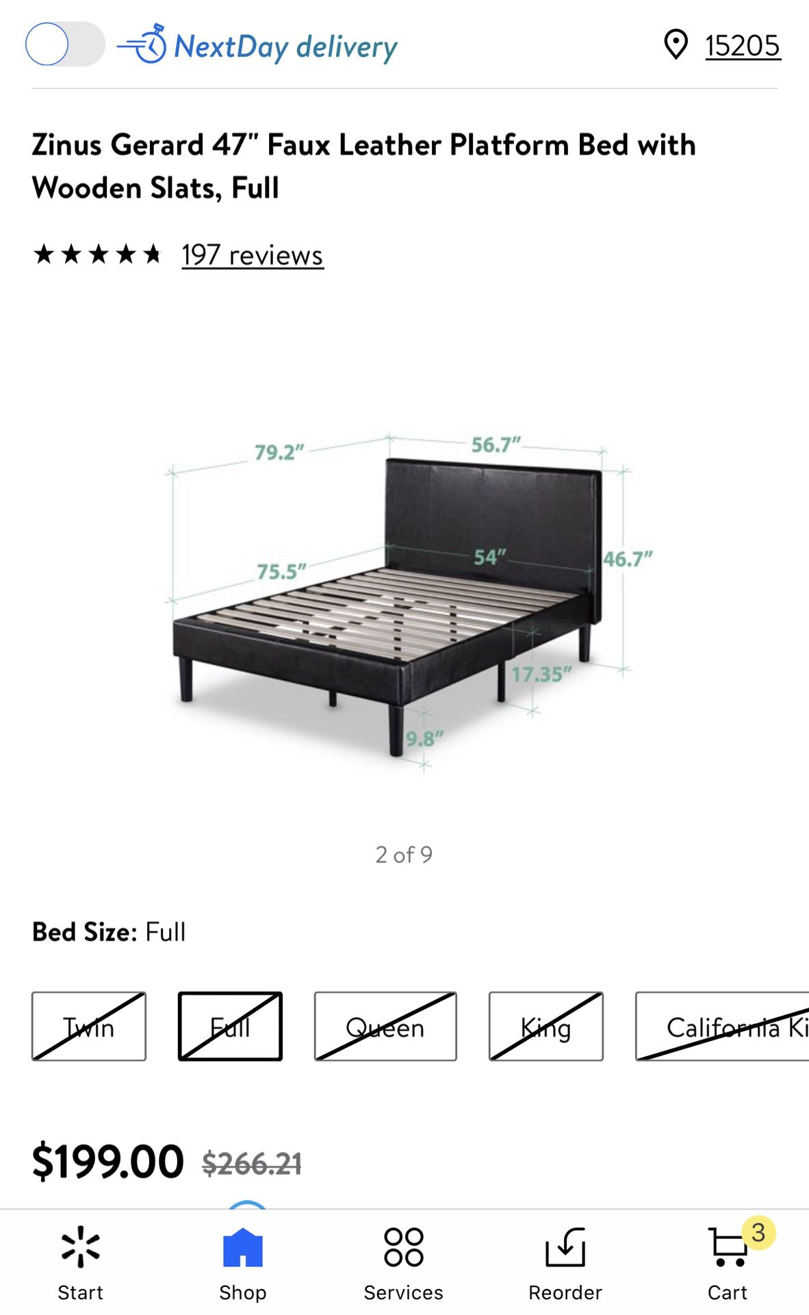Move out sale!Zinus leather full size bed frame