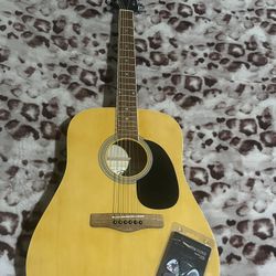 6 String Acoustic Guitar And Guitar Picks 