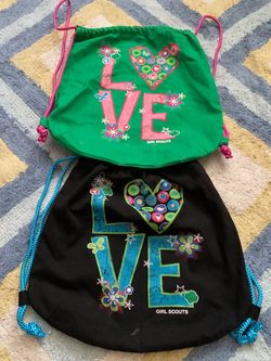 Girl Scouts Drawstring Bags Set of 2