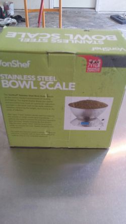 NEW IN THE BOXVONSHEF STAINLESS STEEL BOWL SCALE FOR SALE.