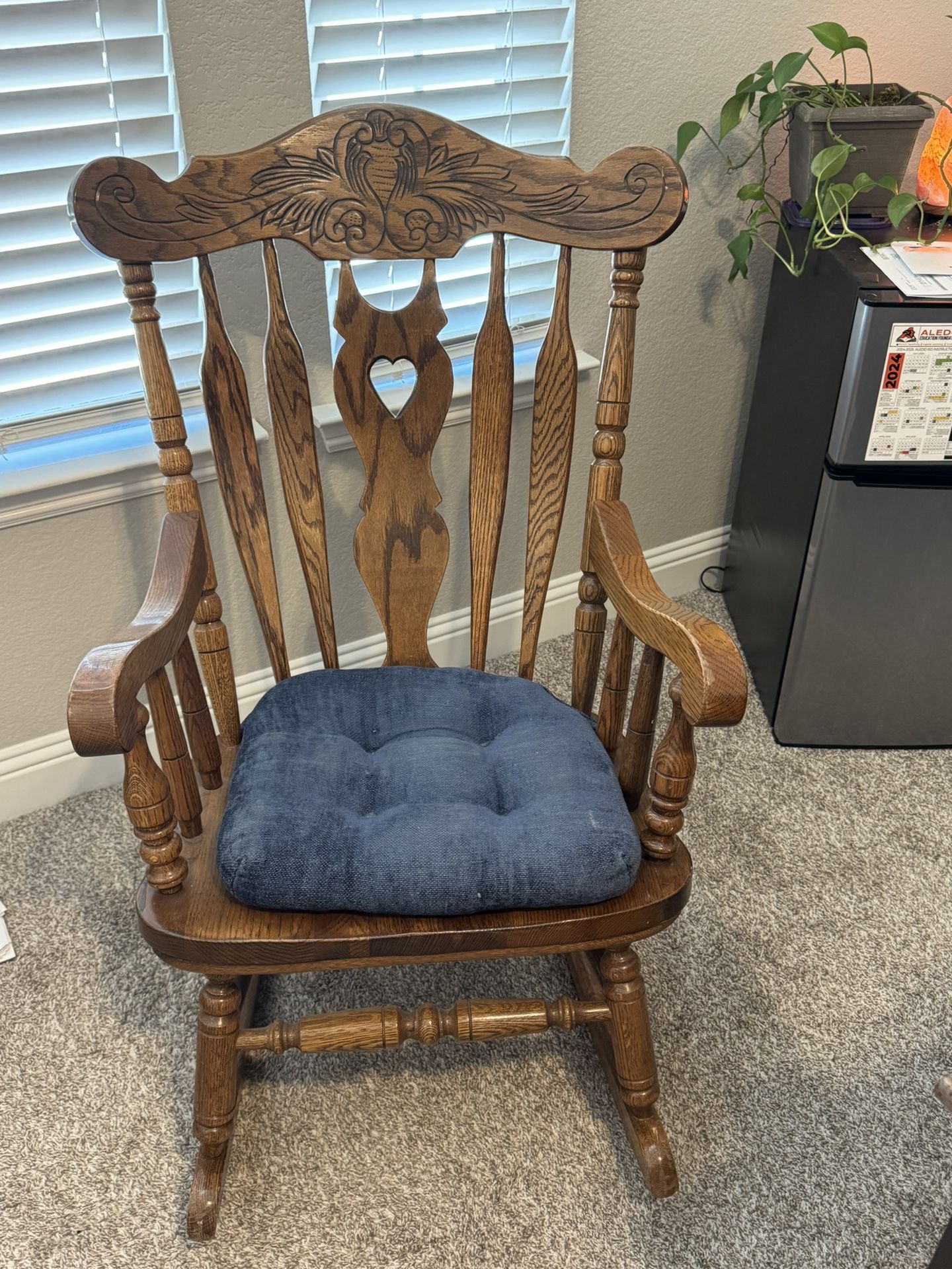 Solid Oak Rocking Chair